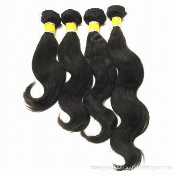 2013 Hot Sales Virgin Peruvian Hair Weaves, Comes in Natural Black Color, All Lengths are Available